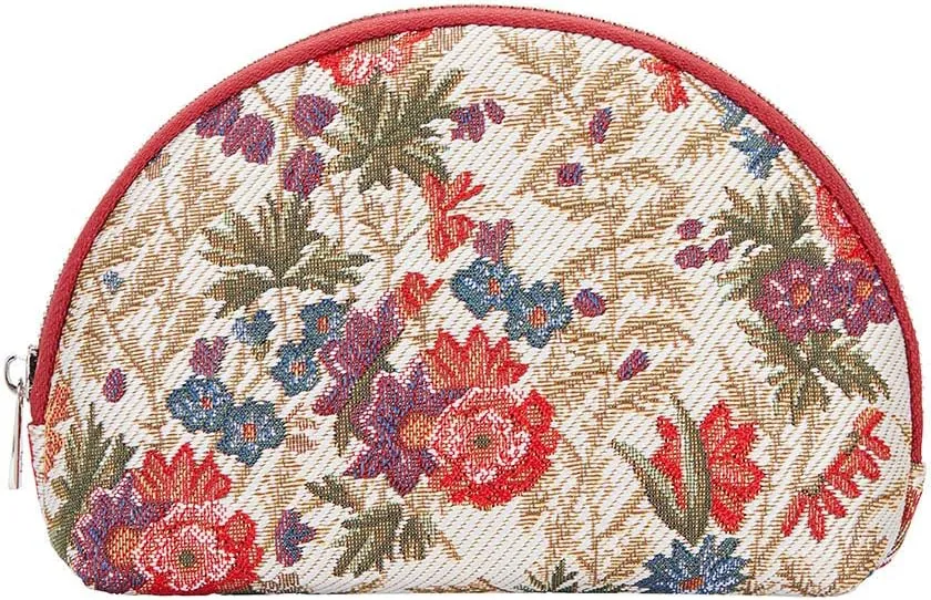 Signare Tapestry Cosmetic Bag Toiletry Makeup Bag for Women With Flower Meadow Design (COSM-FLMD)