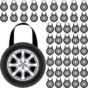 Silkfly 48 Pcs Racing Car Party Non Woven Tote Bags Race Car Wheel Bags with Handles for Candy Gifts Goodies Treats Boys Kids Birthday Baby Shower Party Favors