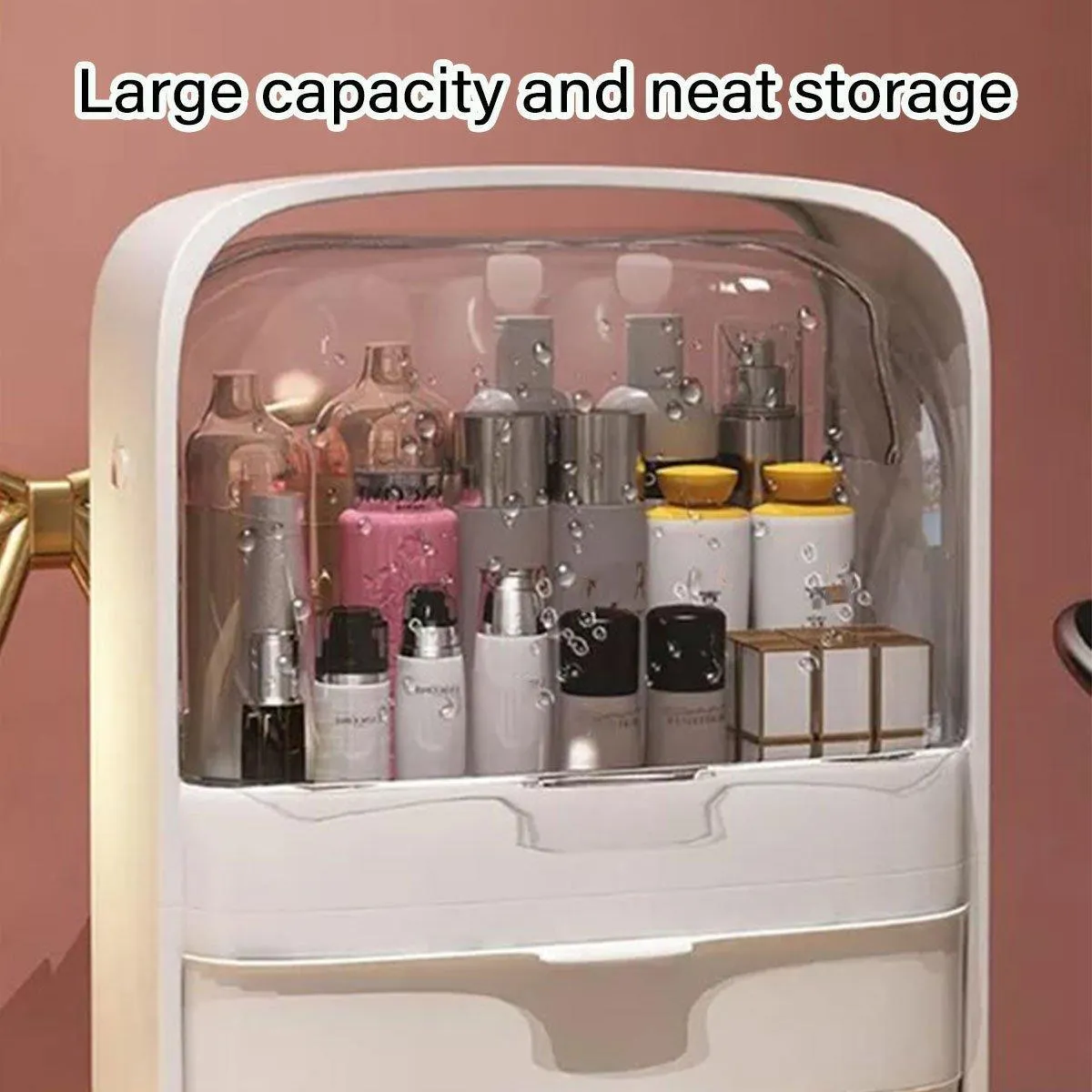 Simple Cosmetic Storage Box Large Capacity Desktop Dustproof Makeup Organizer