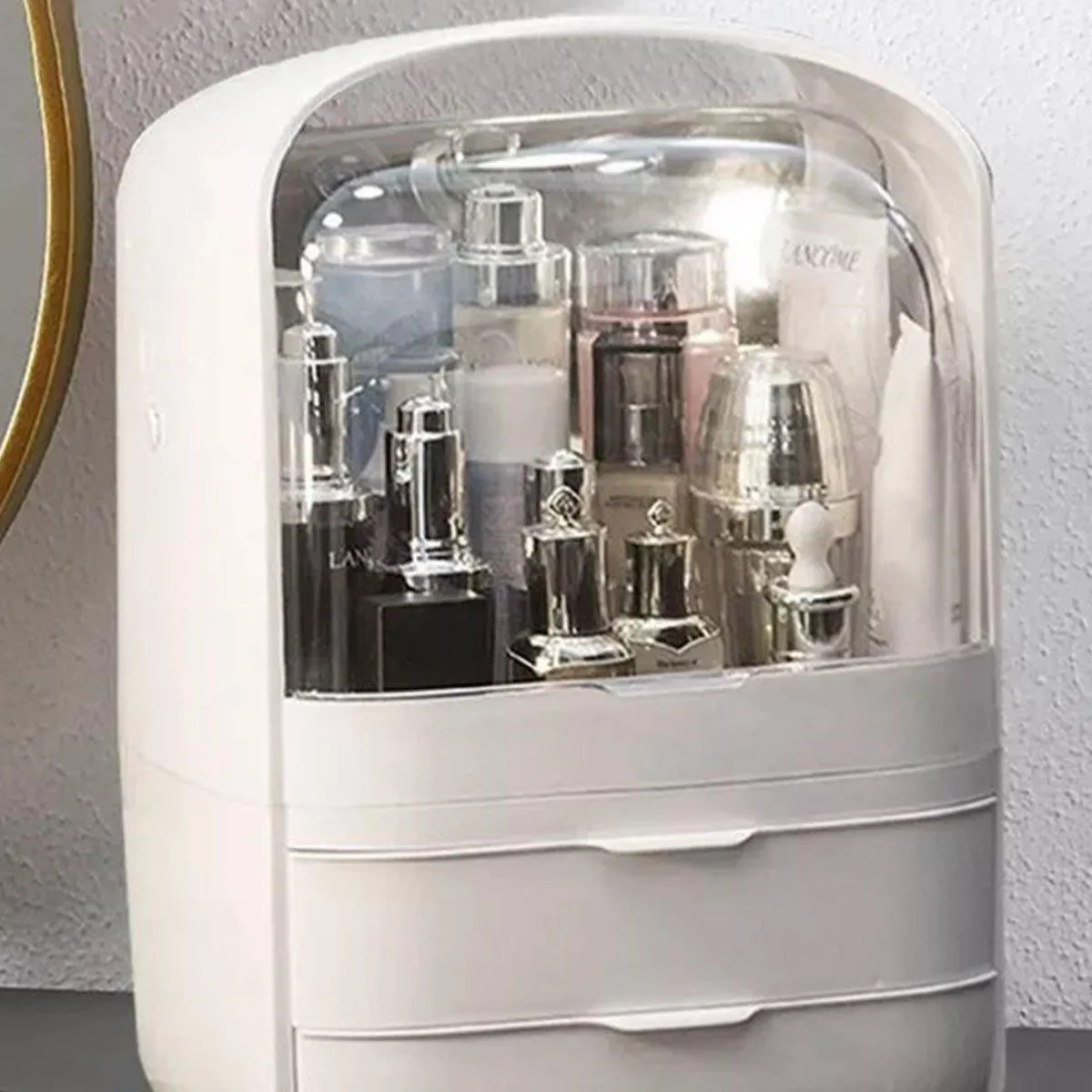Simple Cosmetic Storage Box Large Capacity Desktop Dustproof Makeup Organizer