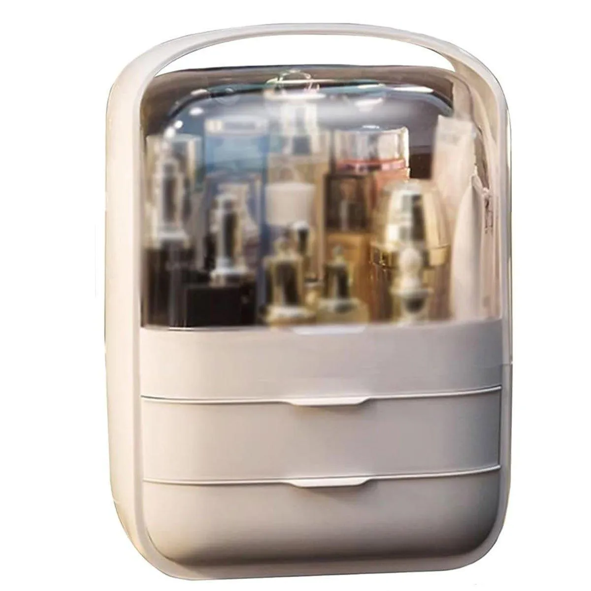 Simple Cosmetic Storage Box Large Capacity Desktop Dustproof Makeup Organizer