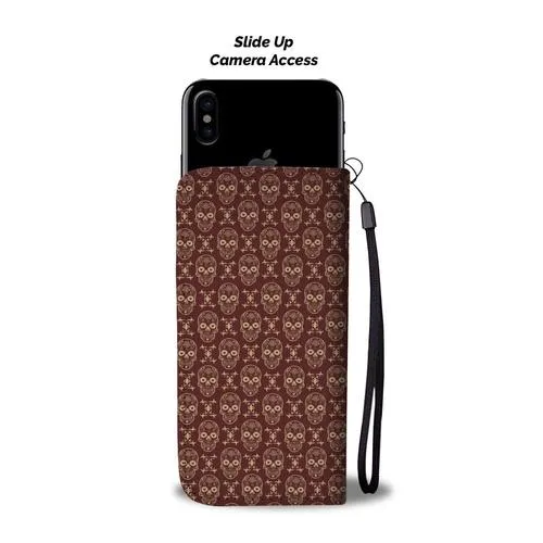 Skull Pattern 2 Wallet Phone Case w/ RFID Blocker