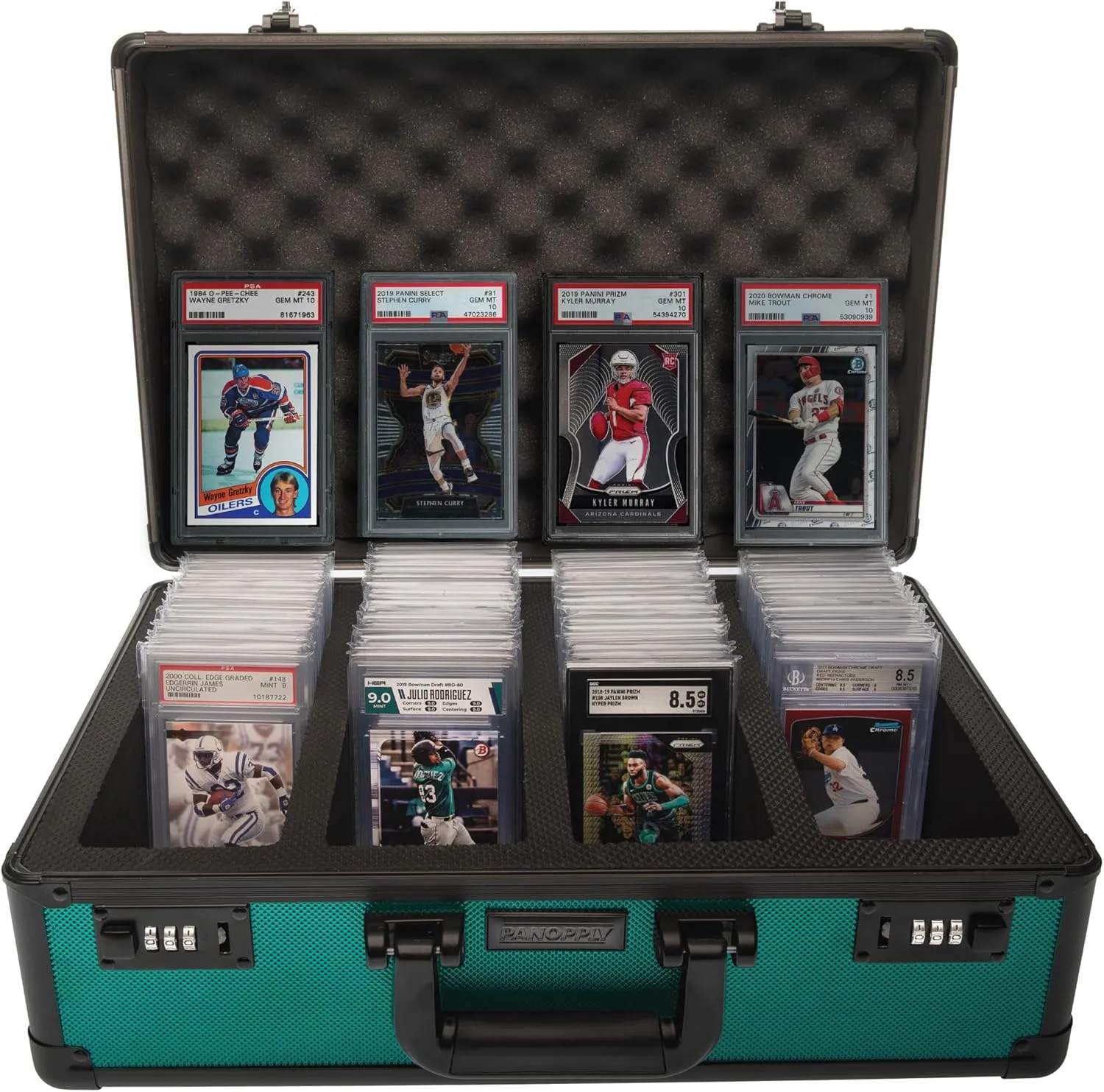 SLAB ARMOR FUSION 160  4 Row Psa Graded Card Storage Box Graded Card Case Psa Slab Case for Baseball Card Cases for Sports Cards Storage (GREEN)