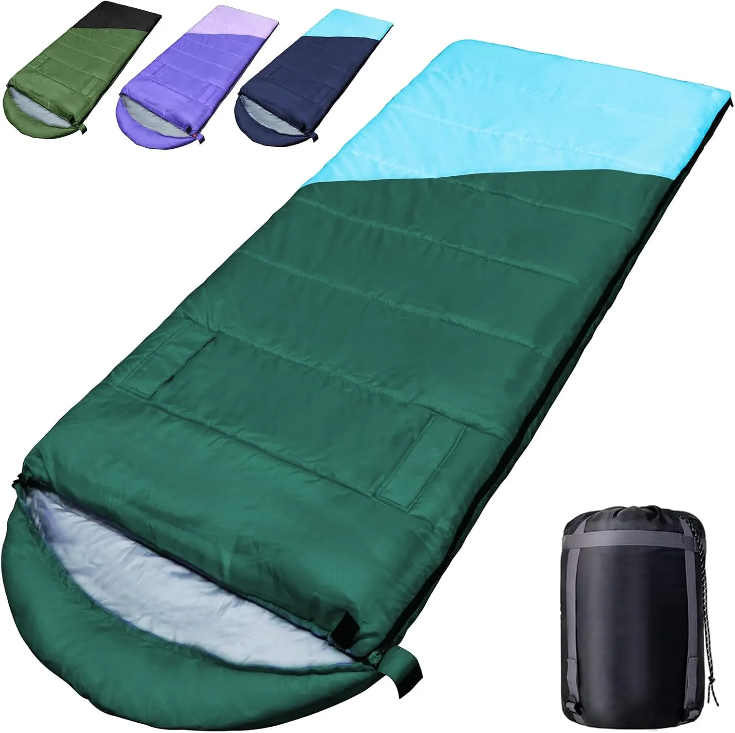 Sleeping Bags for Adults Kids: with Arm Holes for 4 Seasons Sleeping Bag Lightweight Waterproof for Hiking Car Indoor Outdoor Travel (86.6" L x 33.5" W)