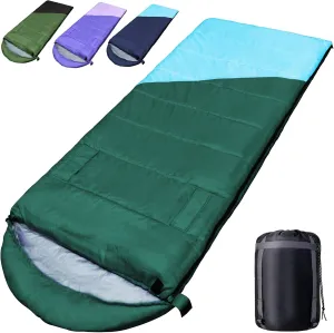 Sleeping Bags for Adults Kids: with Arm Holes for 4 Seasons Sleeping Bag Lightweight Waterproof for Hiking Car Indoor Outdoor Travel (86.6" L x 33.5" W)