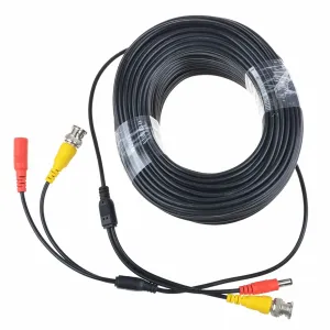 SLLEA 150ft Black BNC Video Power Wire Cord Replacement for Zmodo Q-See Qsee PTZ Camera Cable