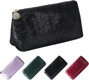 Small Makeup Bag for Purse，Black Cosmetic Travel Bag for Women, Cute Make Up Pouch for Accessories