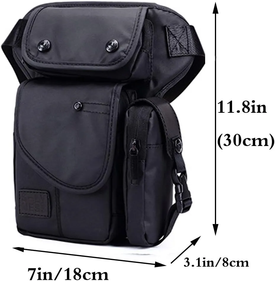 Small Multi-pocketWaist Fanny Pack Oxford Tactical Thigh Military Drop Leg Bag Racing Camping Hiking Motorcycle Bike Cycling Utility Pouch