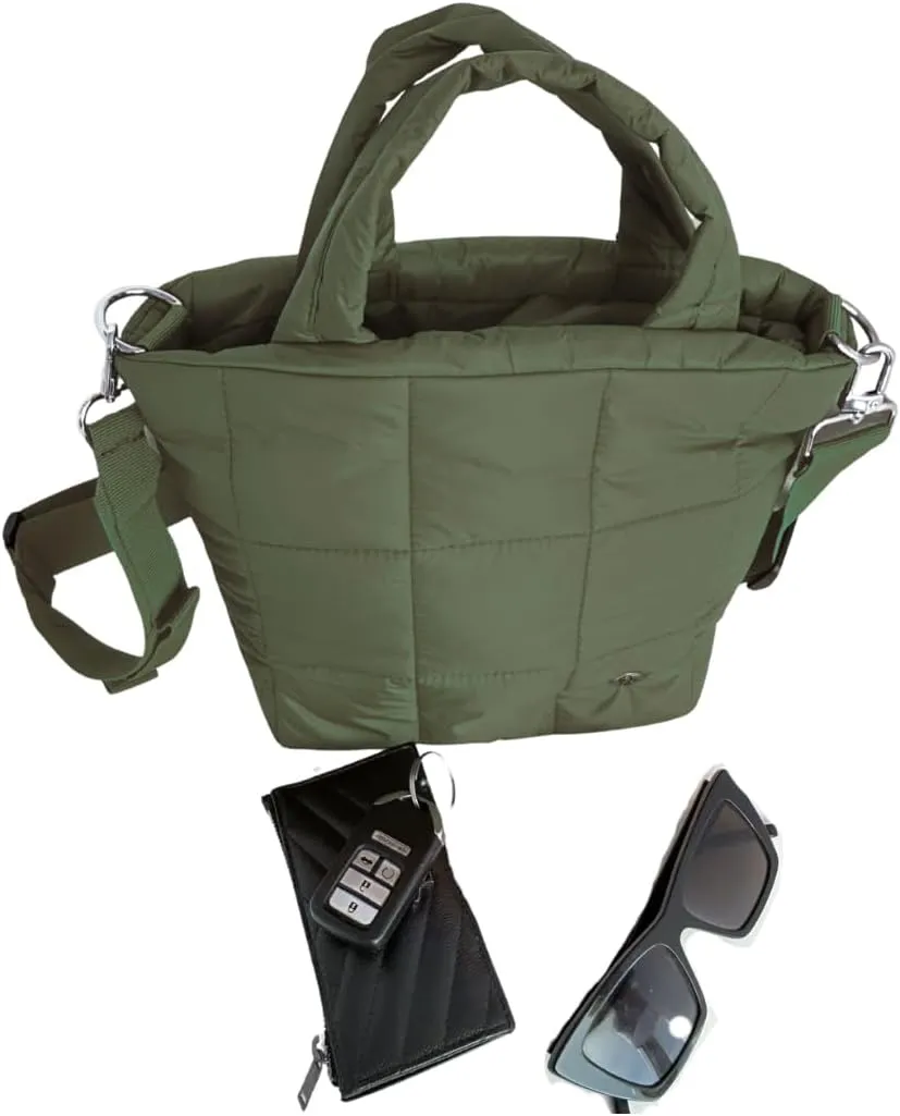 Small Puffer Gym Bag Quilted Crossbody Nylon Bags For Women Handbag Shoulder Bag