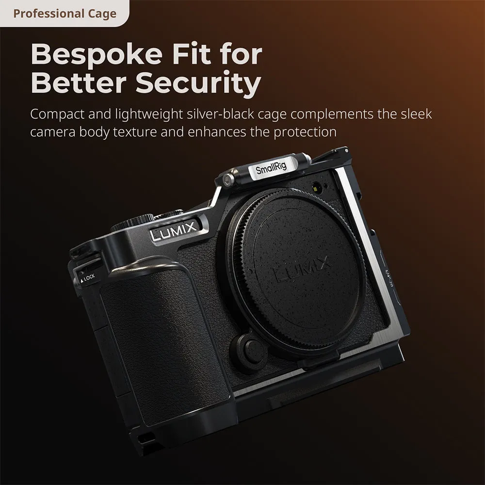 SmallRig Camera Cage for Panasonic LUMIX S9 - Arca-Type Baseplate, Leather Grip, Two-Point Locking System, Unobstructed Access to Ports & Flip Screen, Multiple Mounting Options | 4515