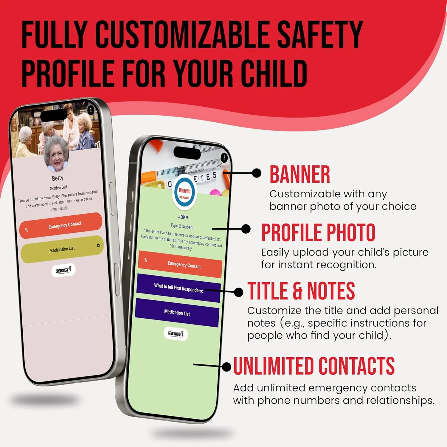 Smart Bands for Kids if Lost, Child Safety ID Wristband, NFC Bracelet for Children, Smart Medical ID Band, Lost Kids ID Bracelet, Disney Essentials for Kids, QR Identification
