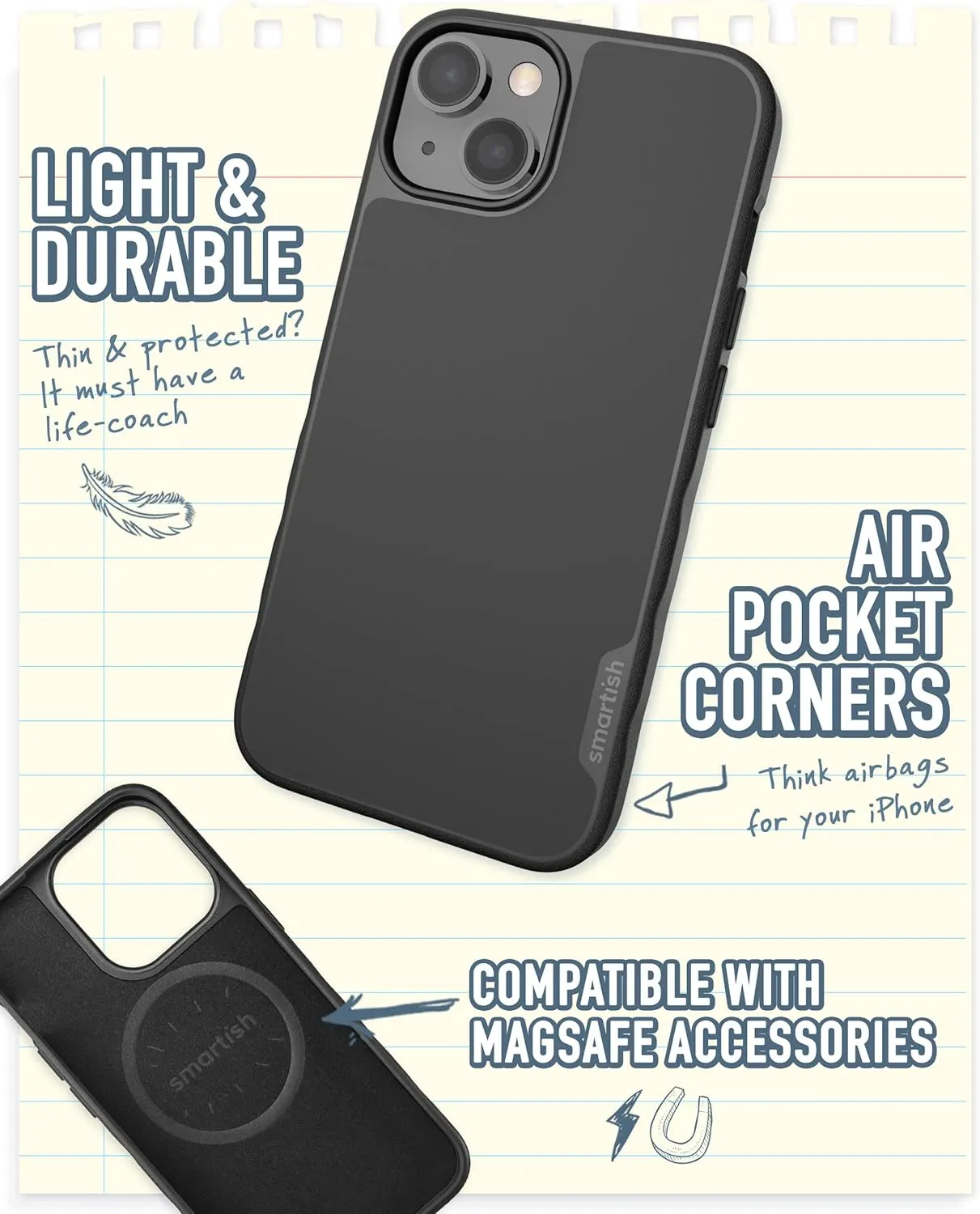 Smartish - Corgi Bunz - iPhone 14 Slim Case - Gripmunk [Lightweight   Protective] Thin Cover - Fits iPhone 14
