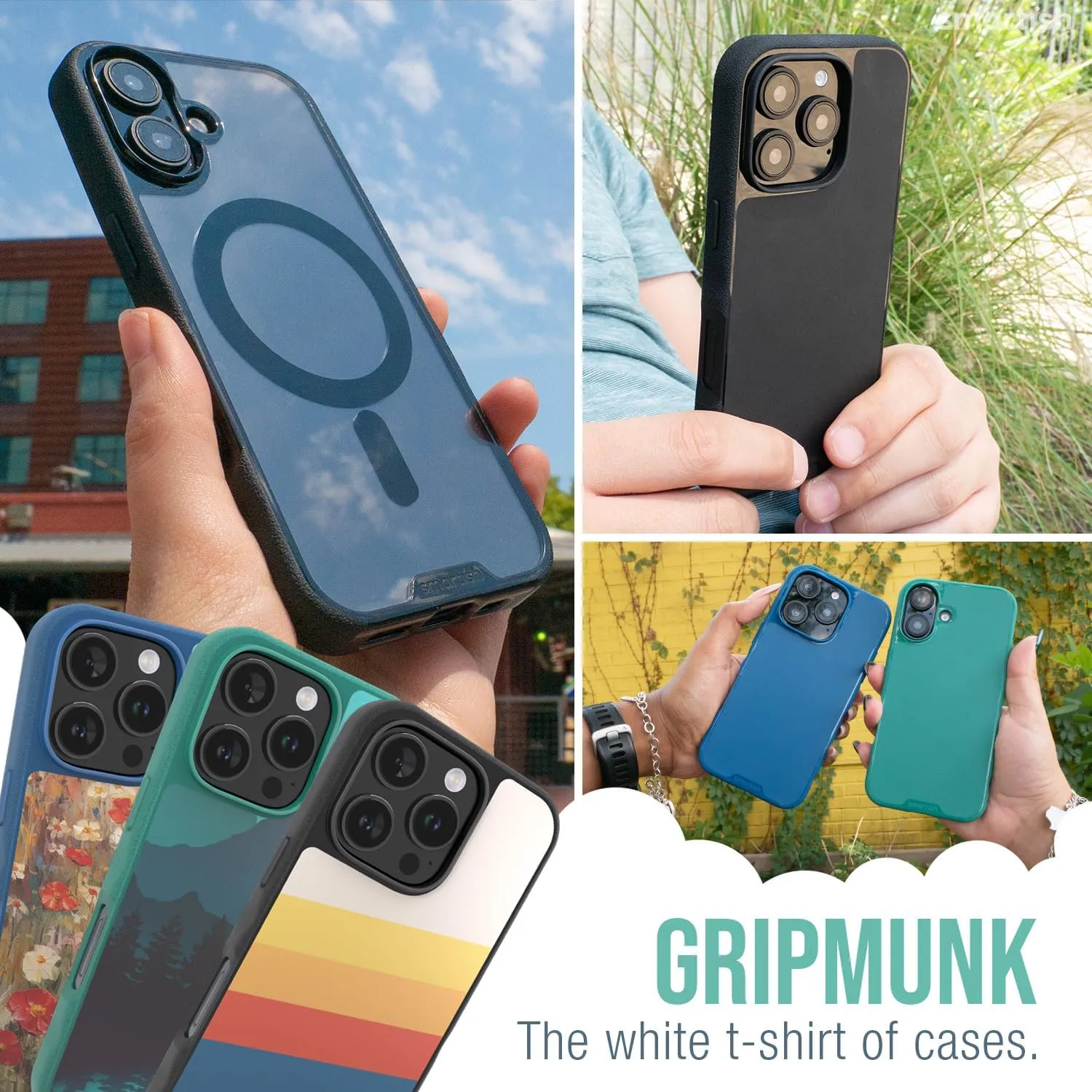 Smartish® iPhone 16 Pro Magnetic Case - Gripmunk Compatible with MagSafe [Lightweight   Protective] Slim & Thin Grip Cover with Microfiber Lining for Apple iPhone 16 Pro - Clearly Black