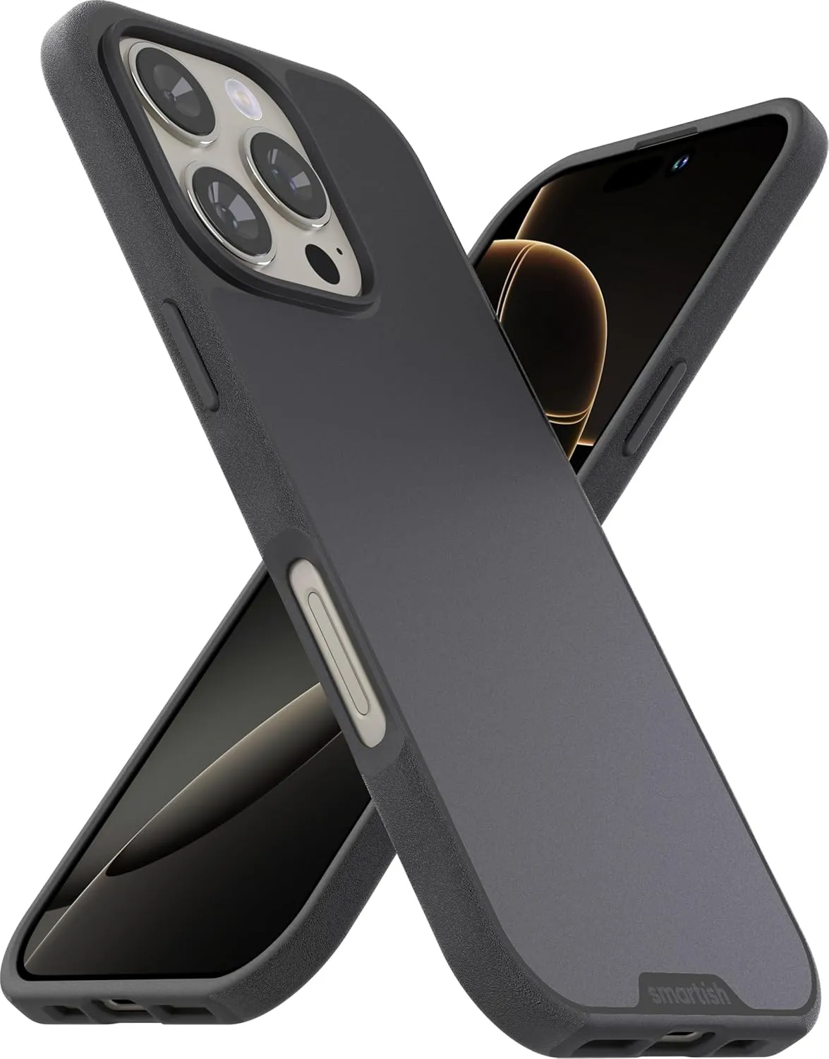 Smartish® iPhone 16 Pro MagSafe Case - Gripmunk Magnetic Slim Case [Lightweight   Protective] Thin Grip Cover with Microfiber Lining for Apple iPhone 16 Pro - Black Tie Affair