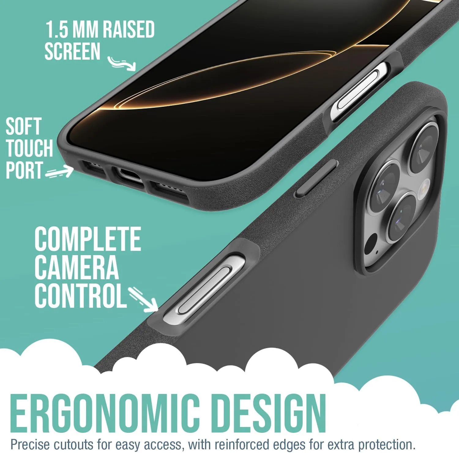 Smartish® iPhone 16 Pro MagSafe Case - Gripmunk Magnetic Slim Case [Lightweight   Protective] Thin Grip Cover with Microfiber Lining for Apple iPhone 16 Pro - Black Tie Affair