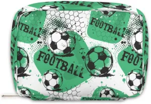 Soccer Green Travel Toiletry Bag for Boys Men, Waterproof Shaving Bag with Large Capacity for Travel,Spo