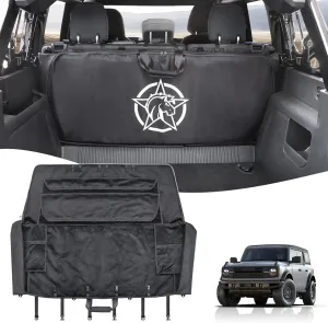 Soft Top Window Organizer Storage Bag Protection Compatible With For Ford Bronco 2021 2022 2023 2024 2025 4 Door Plush Multi-Layer Soft-Top Window Protector Bag（Black）
