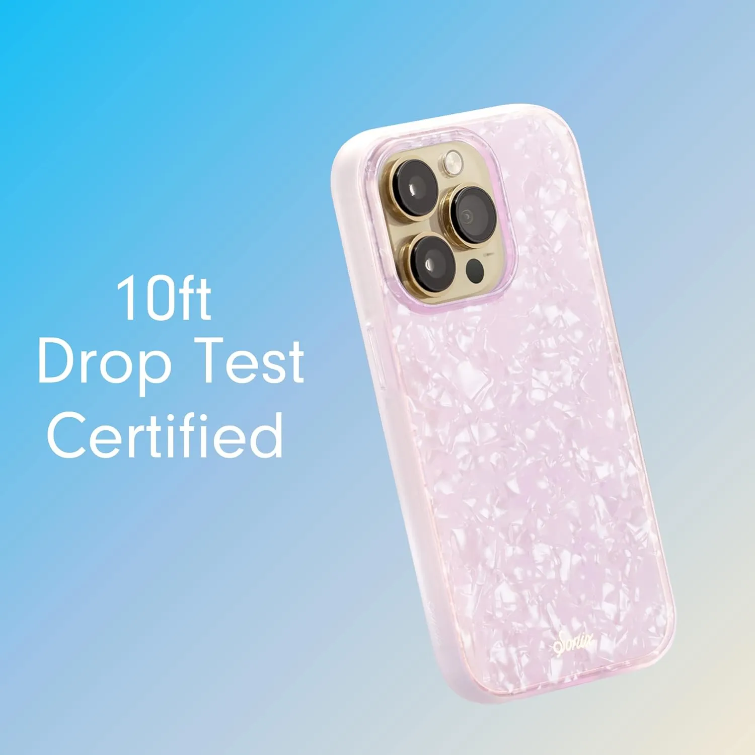 Sonix Case for iPhone 14 Pro | 10ft Drop Tested | Marble Phone Case for Women | Pink Pearl Tort
