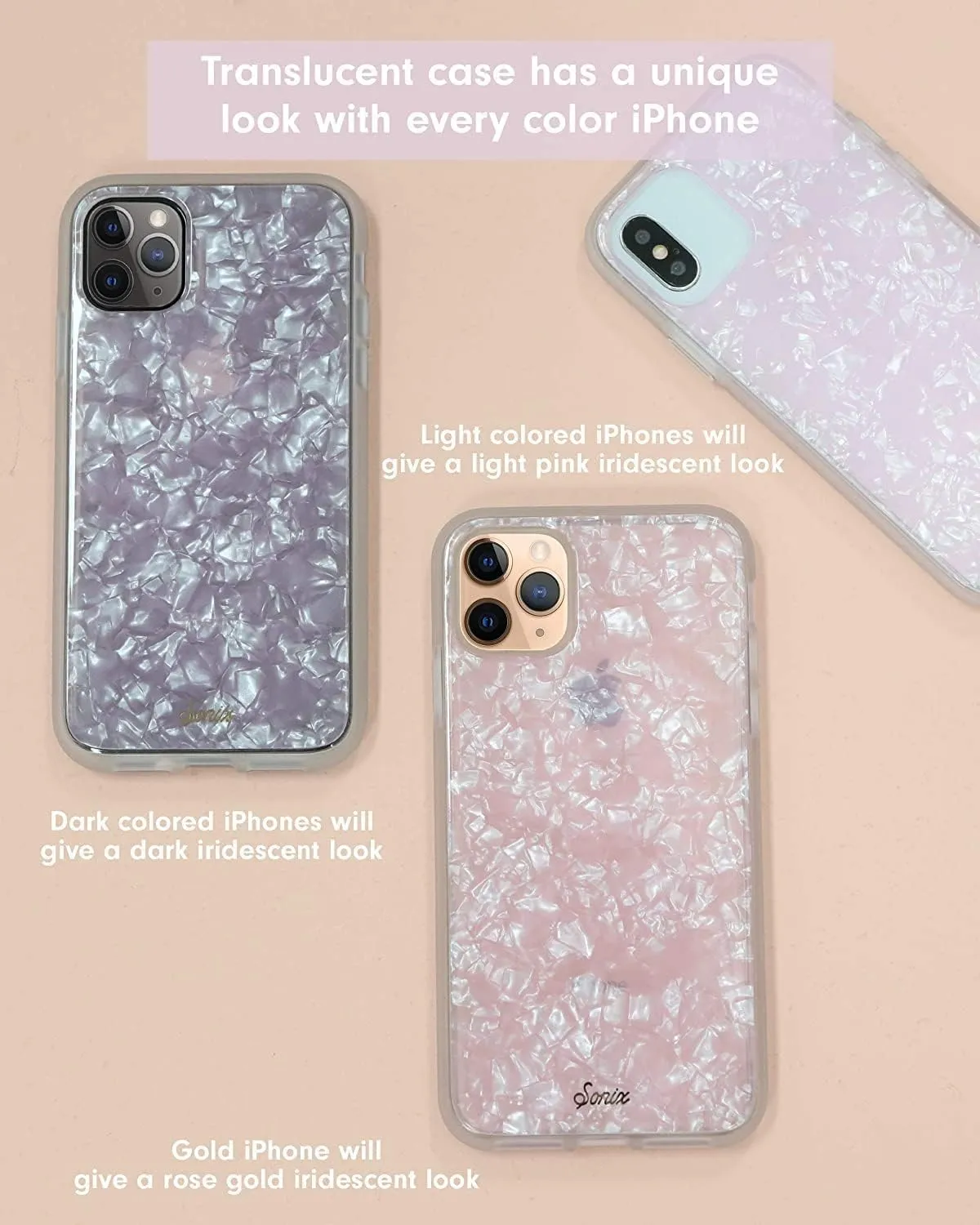 Sonix Case for iPhone 14 Pro | 10ft Drop Tested | Marble Phone Case for Women | Pink Pearl Tort