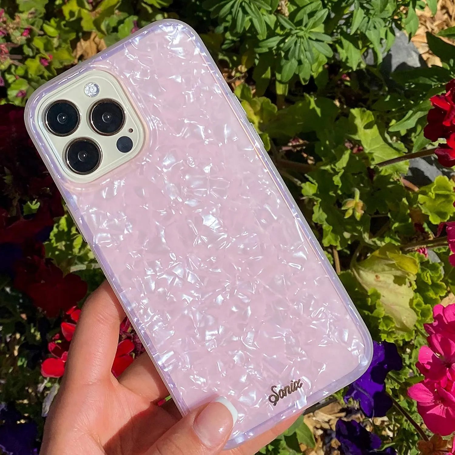 Sonix Case for iPhone 14 Pro | 10ft Drop Tested | Marble Phone Case for Women | Pink Pearl Tort
