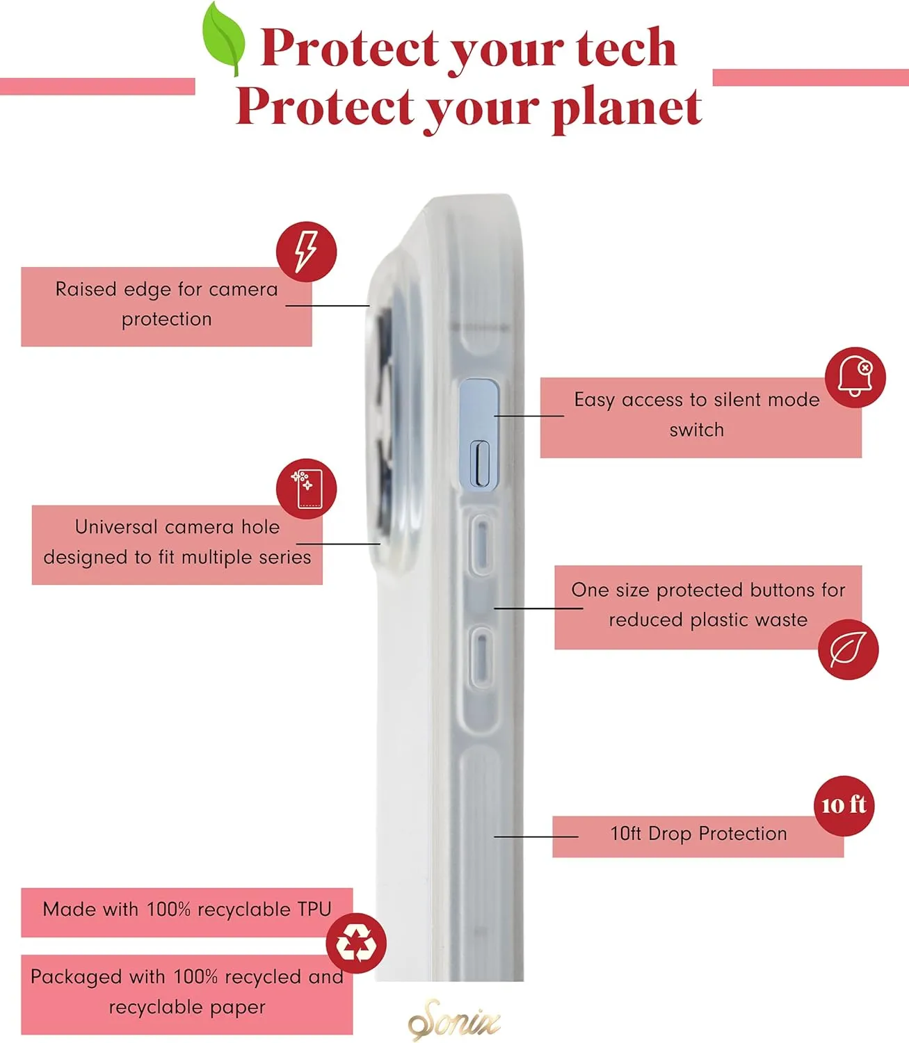 Sonix Phone Case for iPhone 13 Pro | 10ft Drop Tested | Clear Case