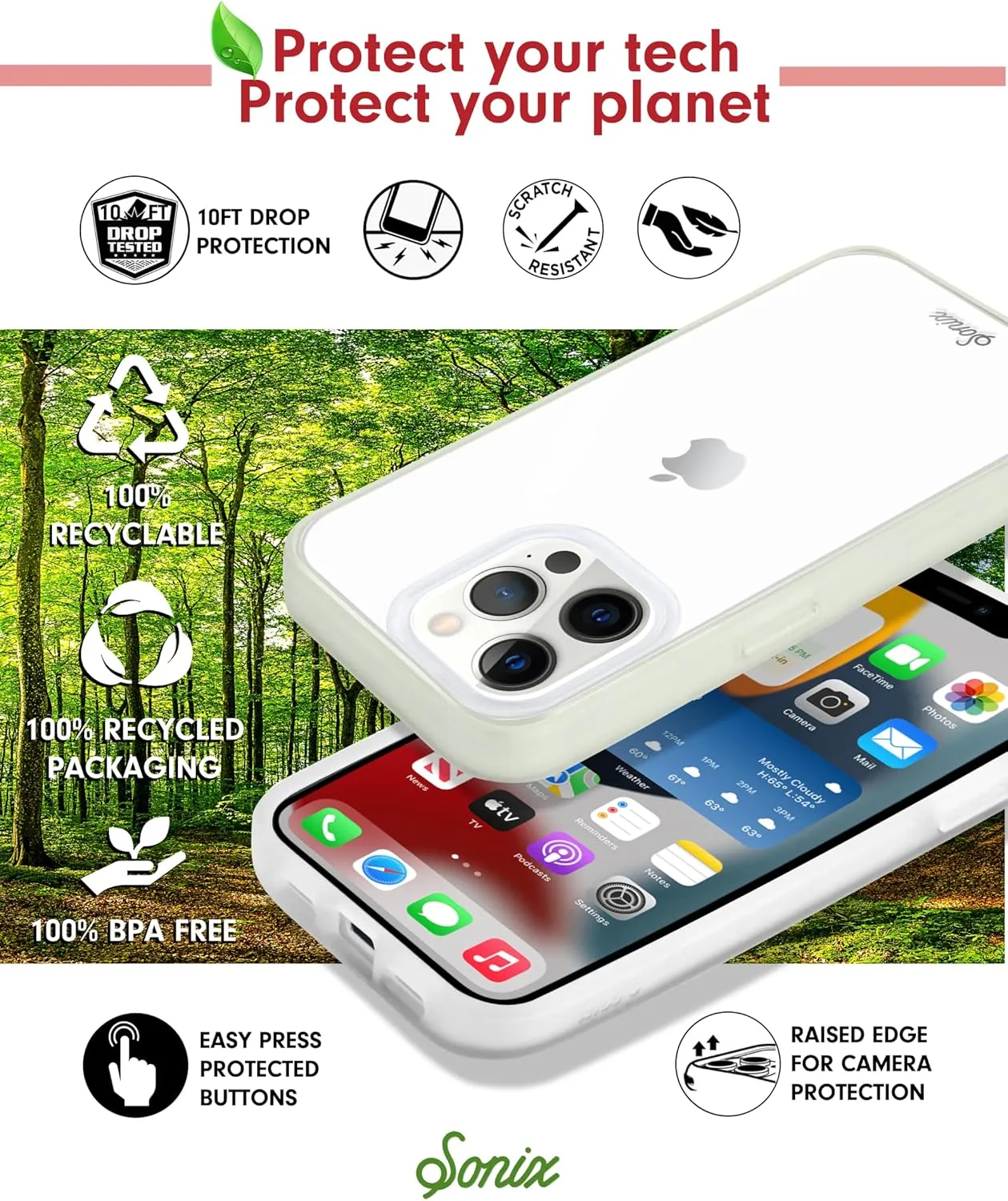 Sonix Phone Case for iPhone 13 Pro | 10ft Drop Tested | Clear Case