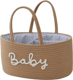 Spacious Baby Diaper Bag Wth Multiple Pockets Cotton Storage Basket Multifunction Baby Diaper Handbag Large For New Parents