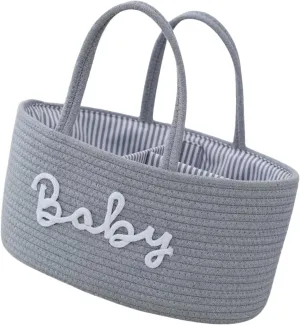 Spacious Baby Diaper Bag Wth Multiple Pockets Cotton Storage Basket Multifunction Baby Diaper Handbag Large For New Parents