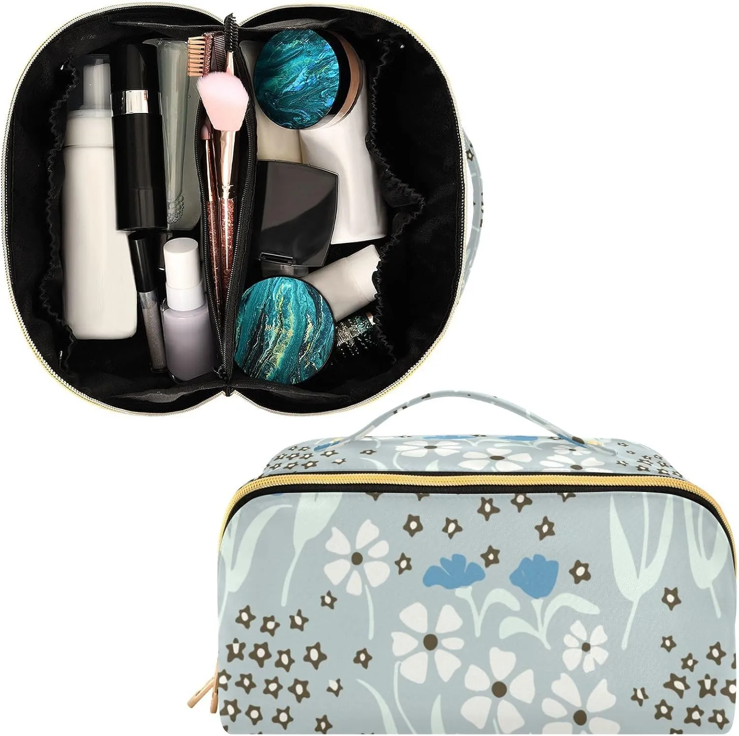 Spacious Rhombus Cosmetic Bag for Women Large Capacity Makeup Bag for Travel and Daily Use