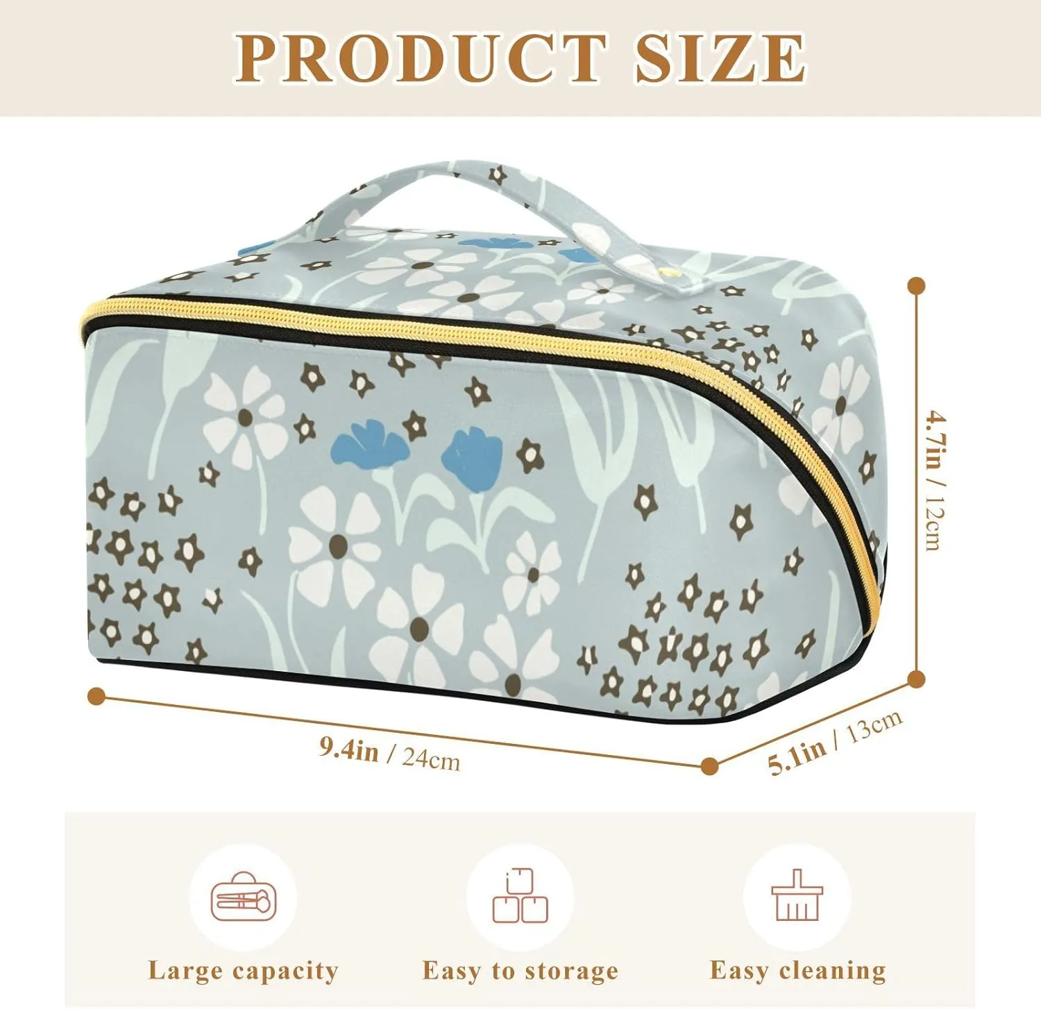 Spacious Rhombus Cosmetic Bag for Women Large Capacity Makeup Bag for Travel and Daily Use