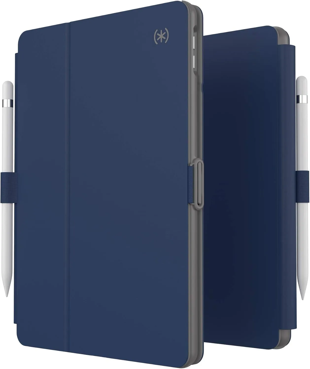 Speck Balance Folio Case for iPad 10.2 Inch (2019-2021) - Drop & Camera Protection, Slim Multi Range Stand, Apple Pencil Holder - Arcadia Navy/Moody Grey