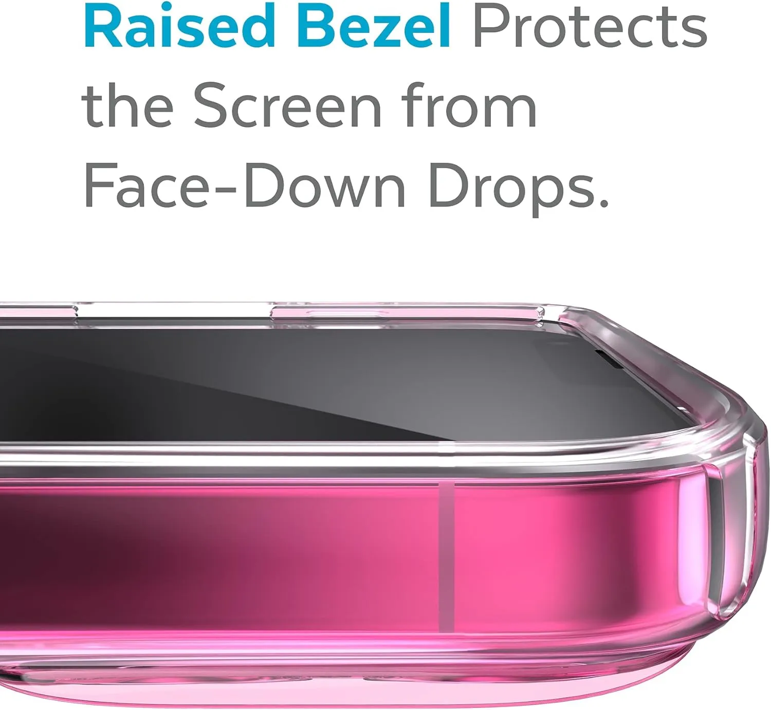 Speck Clear iPhone 13 Pro Max Case - Slim, Drop Protection - for iPhone 13 Pro Max & iPhone 12 Pro Max - Scratch Resistant, Anti-Yellowing, Anti-Fade 6.7 Inch Phone Case - GemShell Clear/Fuchsia Fade