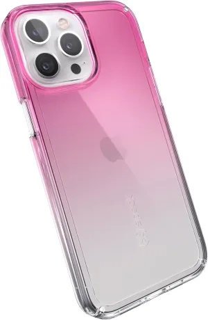 Speck Clear iPhone 13 Pro Max Case - Slim, Drop Protection - for iPhone 13 Pro Max & iPhone 12 Pro Max - Scratch Resistant, Anti-Yellowing, Anti-Fade 6.7 Inch Phone Case - GemShell Clear/Fuchsia Fade