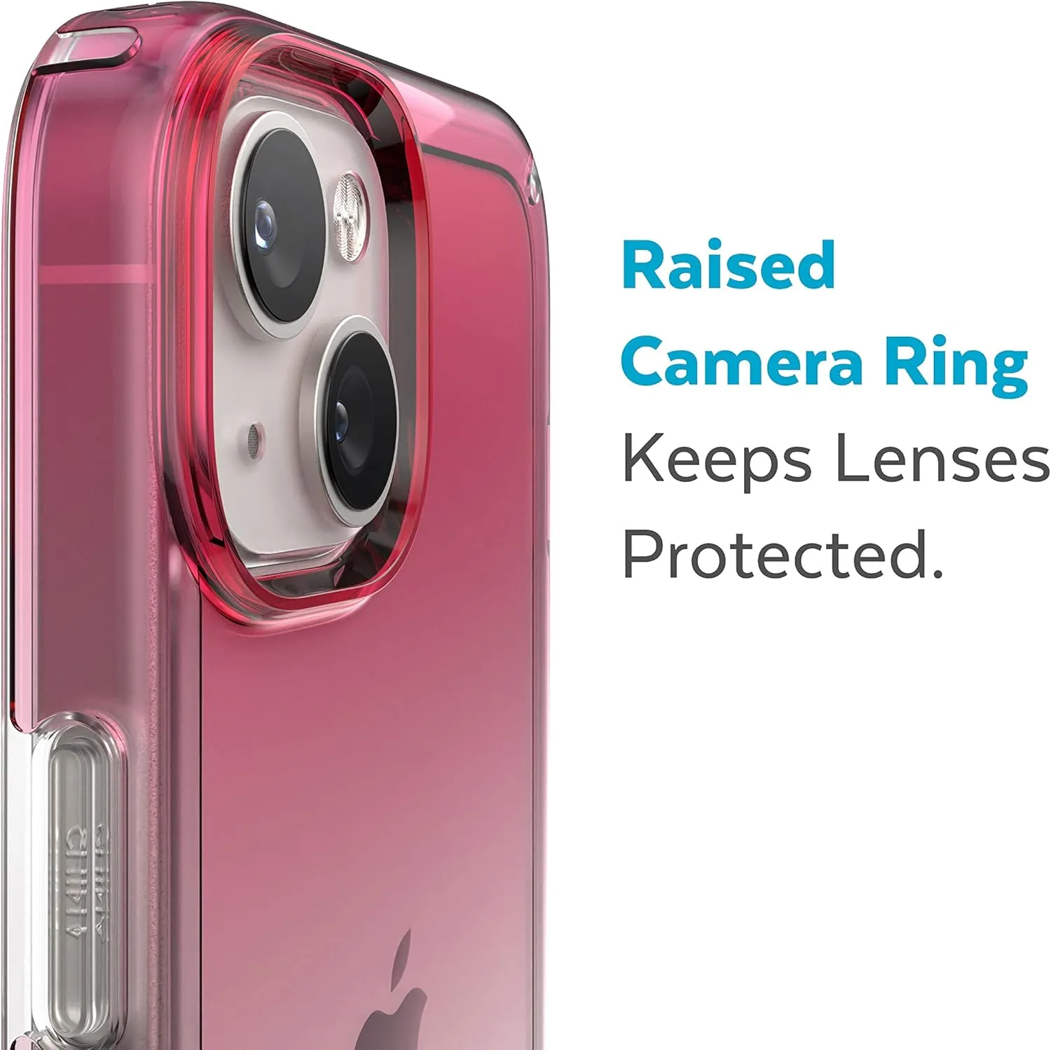 Speck Clear iPhone 14 & iPhone 13 Case - Drop Protection, Scratch Resistant Dual Layer Slim Phone Case for 6.1" iPhones - Anti-Yellowing & Anti-Fade Case - Ombre Digital Pink Fade/Clear GemShell