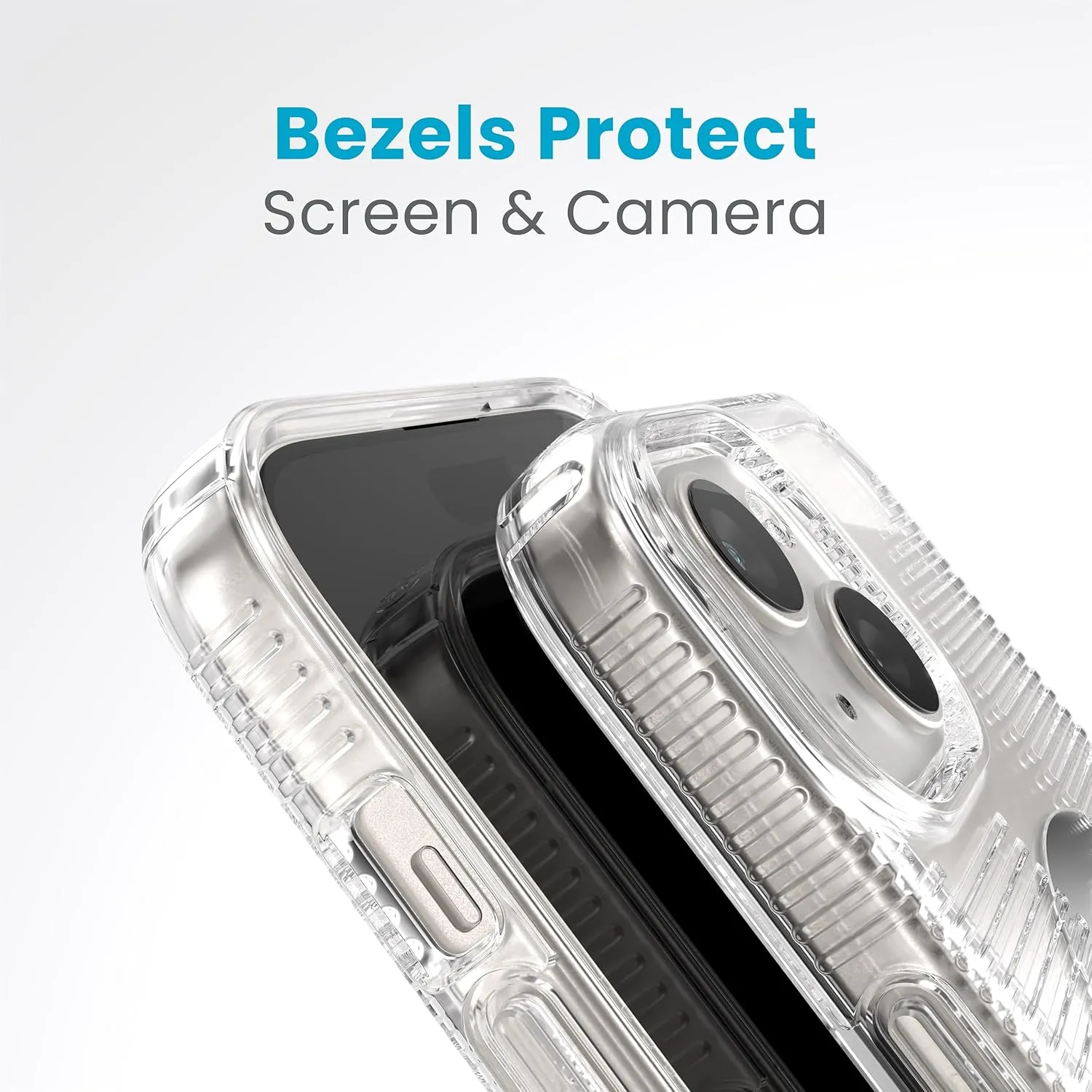 Speck Clear iPhone 15 Case - Slim, Built for MagSafe, Drop Protection Grip - for iPhone 15, iPhone 14 & iPhone 13 - Scratch Resistant, Anti-Yellowing, 6.1 Inch Phone Case - GemShell Grip Clear