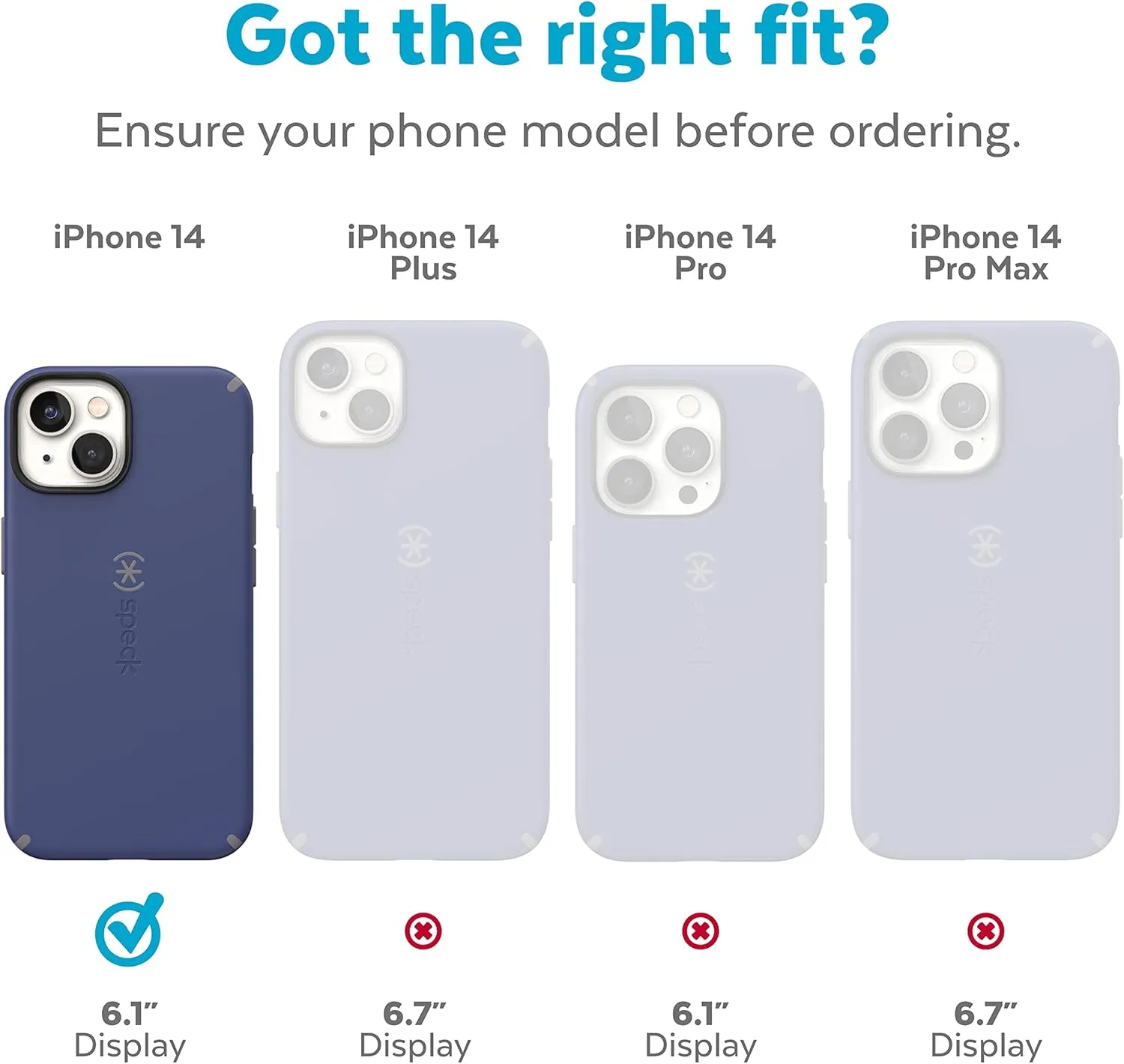 Speck iPhone 14 & iPhone 13 Case -Slim Phone Case with Drop Protection, Scratch Resistant with Soft Touch for 6.1 inch iPhones - Dual Layer Case, Prussian Blue/Cloudy Grey CandyShell Pro