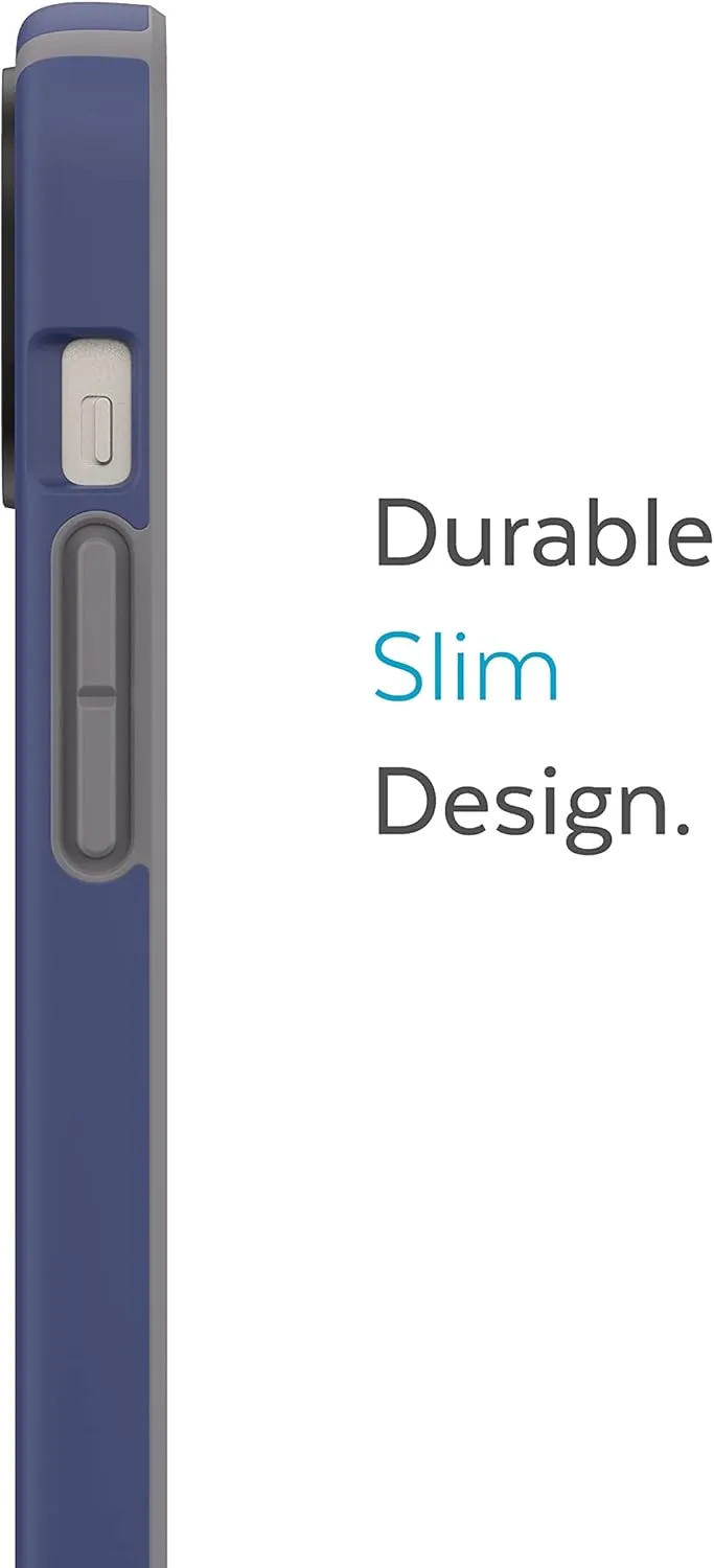 Speck iPhone 14 & iPhone 13 Case -Slim Phone Case with Drop Protection, Scratch Resistant with Soft Touch for 6.1 inch iPhones - Dual Layer Case, Prussian Blue/Cloudy Grey CandyShell Pro