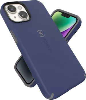 Speck iPhone 14 & iPhone 13 Case -Slim Phone Case with Drop Protection, Scratch Resistant with Soft Touch for 6.1 inch iPhones - Dual Layer Case, Prussian Blue/Cloudy Grey CandyShell Pro