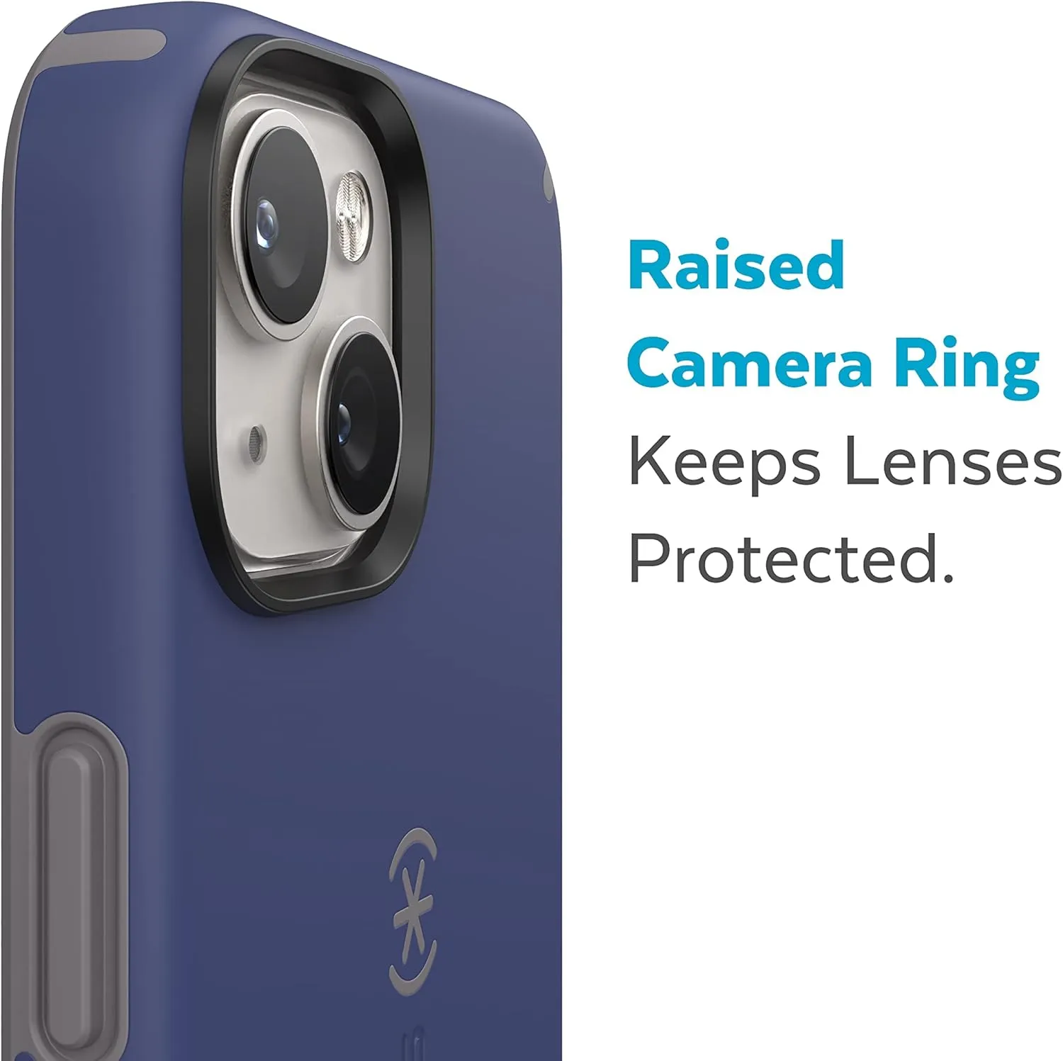 Speck iPhone 14 & iPhone 13 Case -Slim Phone Case with Drop Protection, Scratch Resistant with Soft Touch for 6.1 inch iPhones - Dual Layer Case, Prussian Blue/Cloudy Grey CandyShell Pro