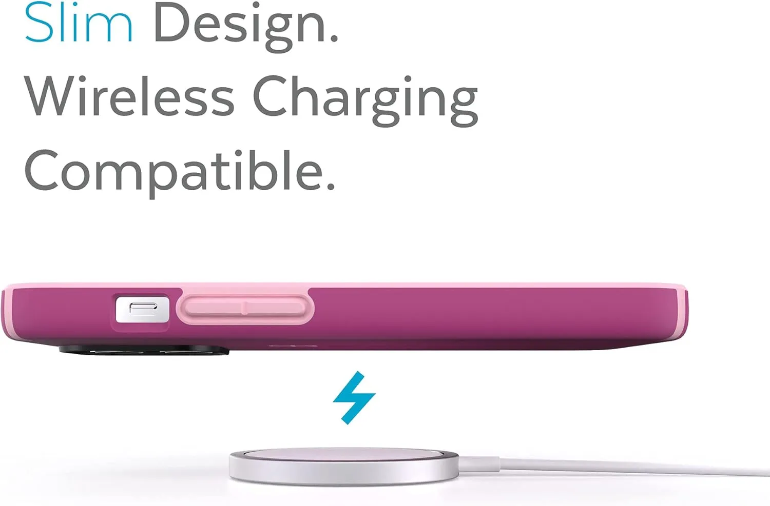 Speck MagSafe Case for iPhone 13 Pro Max - Drop & Camera Protection, Soft-Touch Secure Grip, Wireless Charging Compatible, Also Fits iPhone 12 Pro Max - Orchid Pink/Rosy Pink