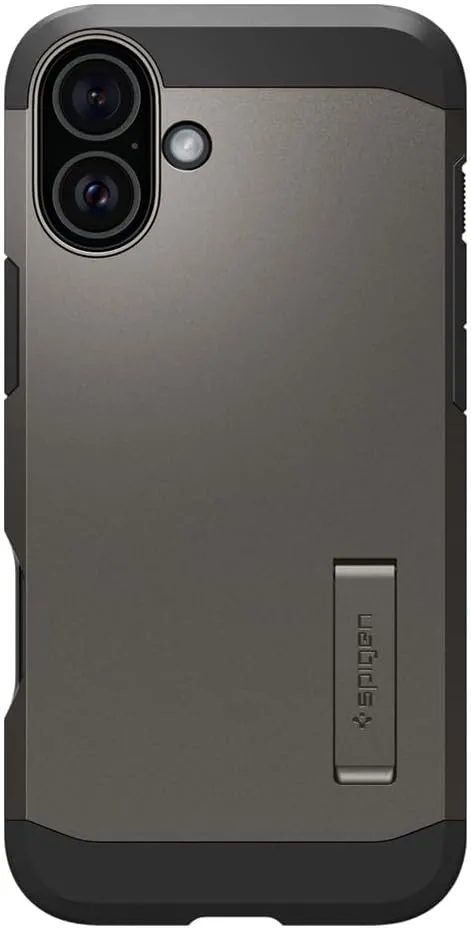 Spigen for iPhone 16 Case, Tough Armor (Ai) MagFit [Compatible with Magsafe] [Kickstand] [Military-Grade Protection] - Gunmetal