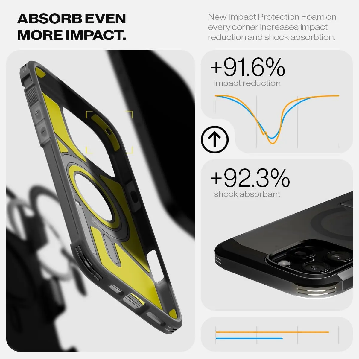 Spigen for iPhone 16 Pro Case, Tough Armor (Ai) MagFit [Compatible with Magsafe] [Kickstand] [Military-Grade Protection] - Frost Black
