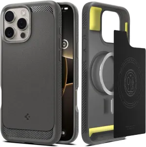 Spigen Rugged Armor MagFit Designed for iPhone 16 Pro Case [Military-Grade Protection] Compatible with MagSafe - Gray