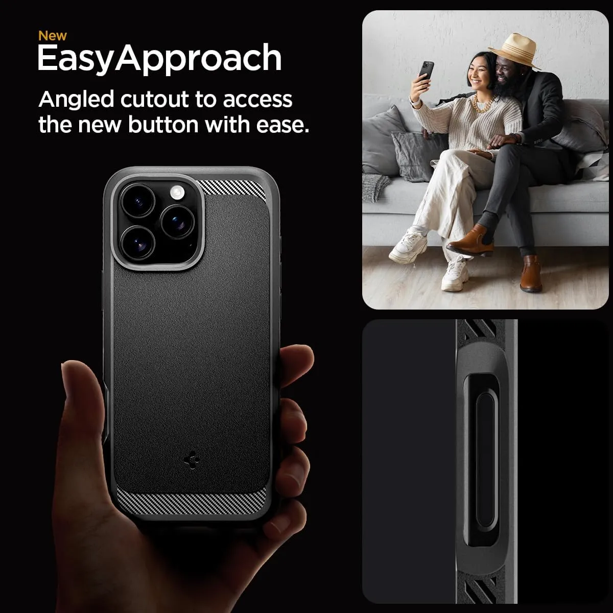 Spigen Rugged Armor MagFit Designed for iPhone 16 Pro Case [Military-Grade Protection] Compatible with MagSafe - Matte Black