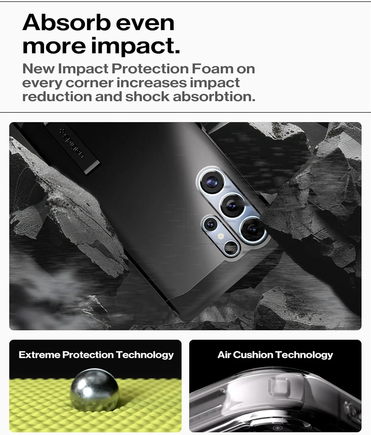 Spigen Tough Armor (Ai) MagFit Designed for Galaxy S25 Ultra Case [Kickstand] [Fast Wireless Charging] (2025) - Black