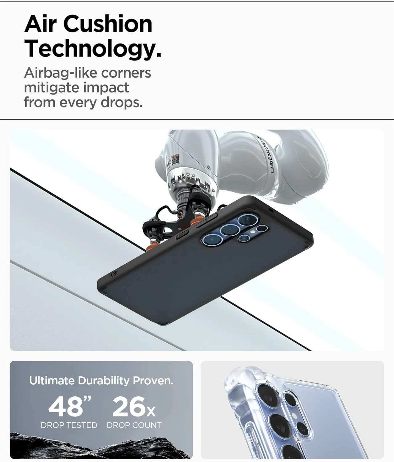 Spigen Ultra Hybrid Designed for Galaxy S25 Ultra Case (2025) [Anti-Yellowing], [Military-Grade Protection] - Frost Black