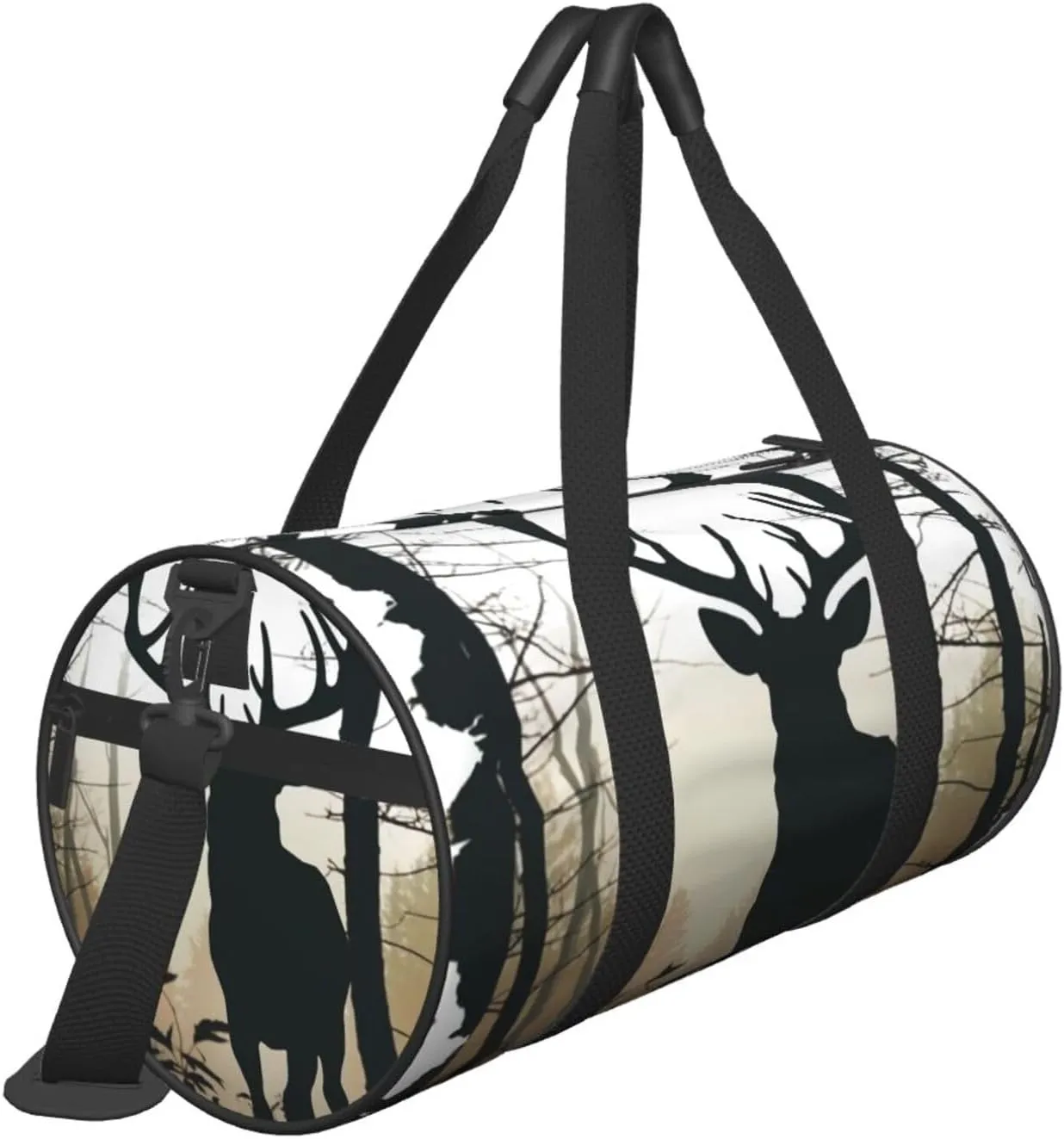 Sports Gym Bag for Women Men Travel Duffel Bag Tote Weekender Bag Carry on Overnight Bag for Travel Swimming Fitness Workout Sports Deer Silhouette Duffle Bag