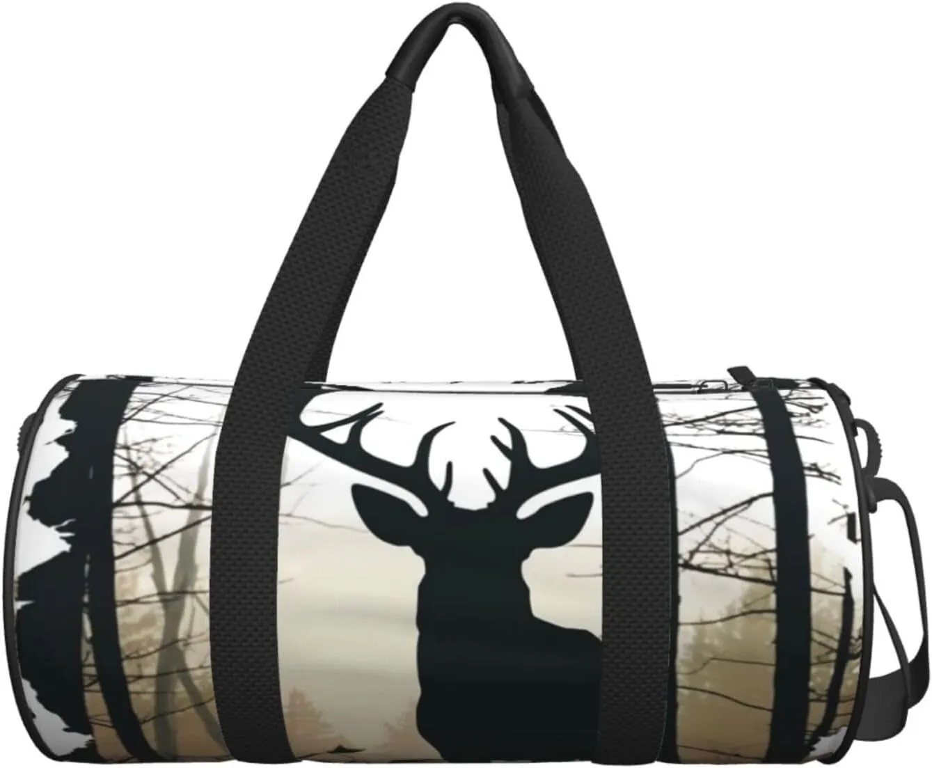 Sports Gym Bag for Women Men Travel Duffel Bag Tote Weekender Bag Carry on Overnight Bag for Travel Swimming Fitness Workout Sports Deer Silhouette Duffle Bag