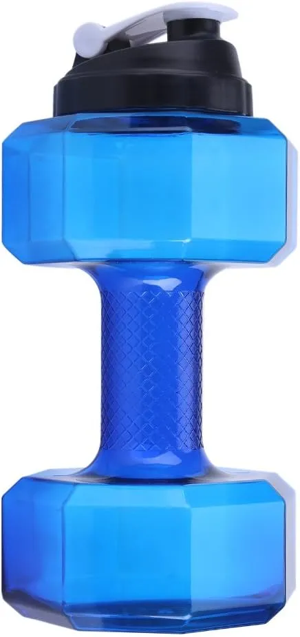 Sports Water Bottle 2.2L, Large Capacity Dumbbell Shaped Training Water Bottle Fitness Gym Training Cup, Flip Top Leak Proof lid, 5 Colors
