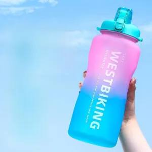 Sports Water Bottle with Lockable Press Open Cover Large Capacity Pink Yellow Black for Exercise Hiking (Black)